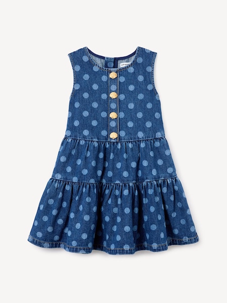 Blue Polka Dot Denim Dress (W60108) | £160
