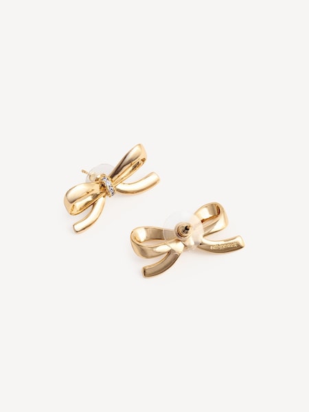 Gold Tone Crystal Bow Earrings (W60705) | £95