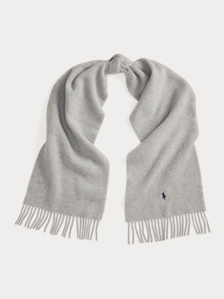 Grey Wool Blend Solid Wool Scarf (W63284) | £165