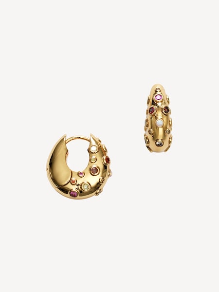 Gold Plated Crystal Bay Hoops (W66719) | £130