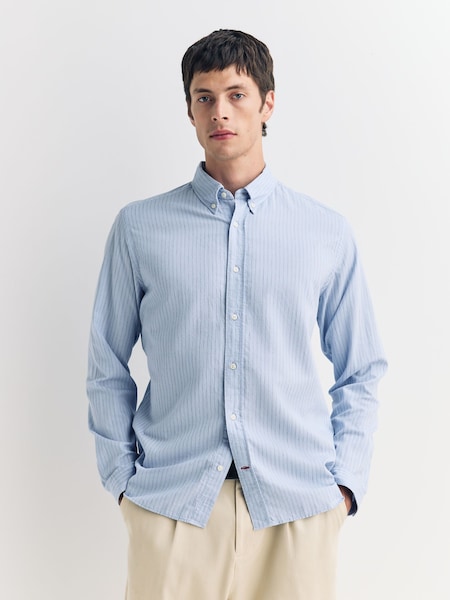 Blue Brook Button Down Pinstripe Cotton Shirt (W70068) | £130