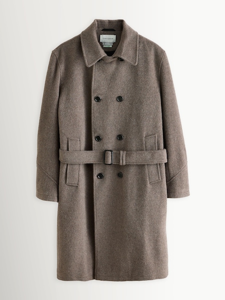 Brown Regent Double Breasted Wool Overcoat (W70078) | £590