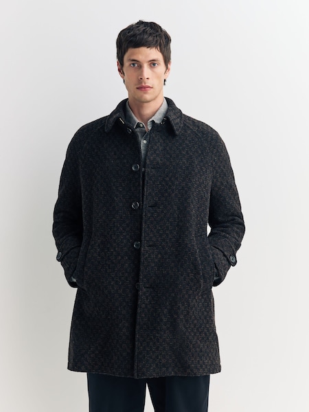 Brown Arnold Single Breasted Wool Overcoat (W70080) | £490