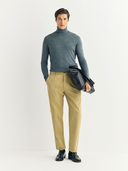 Natural Military Twill Straight Leg Chino Trousers (W72554) | £150
