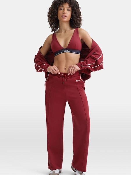 Red Contrast Piping Wide Leg Shadow Track Joggers (W76793) | £52