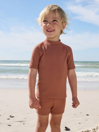 Rust Brown Textured Swim Set (3mths-7yrs)