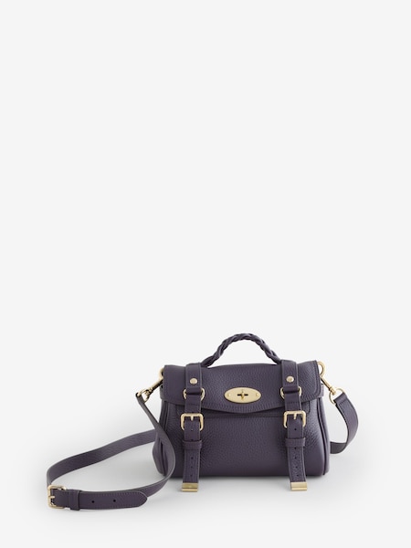 Deep Aubergine Mini Alexa Heavy Grain Bright Bag (W86364) | £995