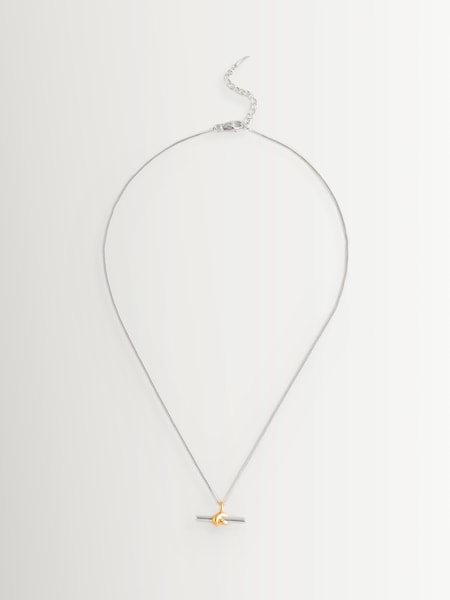 Gold Tone Lucy Williams T-Bar Knot Pendant Necklace (W91671) | £135