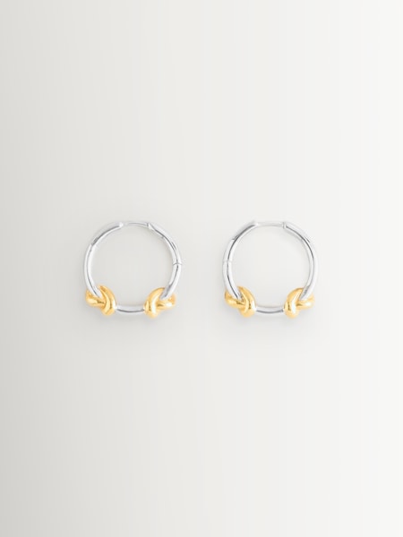 Silver Tone Lucy Williams Knot Small Hoop Earrings (W91675) | £100