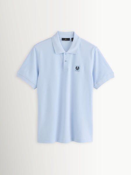 Sky Blue Cotton Pique Polo Shirt (W99886) | £95