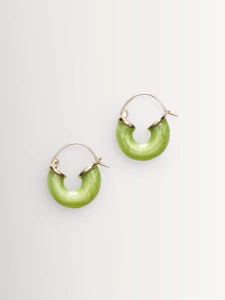 Green Petit Swell Hoops (Y05149) | £60