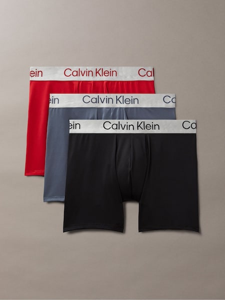 Red/Blue/Black Micro Stretch 3 Pack Boxer Briefs (Y08432) | £45