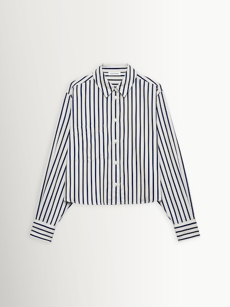 White Maritime Stripe Essie Cropped Shirt (Y15436) | £255