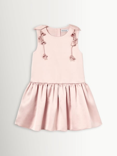 Pink Pink Satin Sleeveless Flower Dress (Y18243) | £185