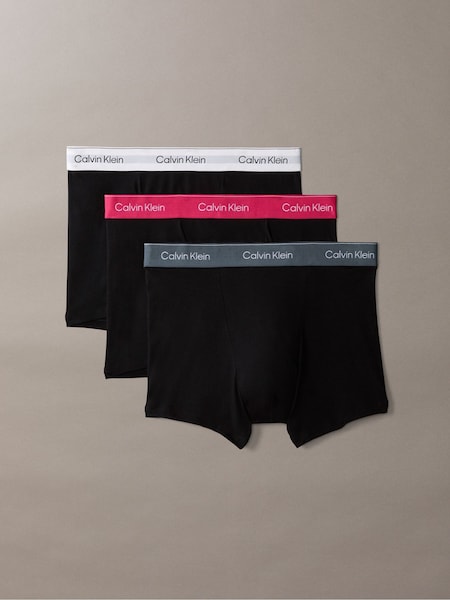 Black Relaxed Dart Trunks - Icon Cotton Stretch 3 Pack (Y22472) | £44