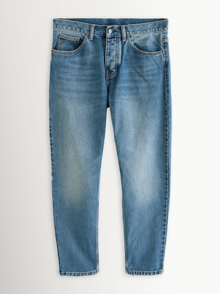 Blue Dark Used Wash Newel Relaxed Tapered Jeans (Y24901) | £120