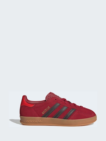 Dark Red Gazelle Indoor Junior Trainers (Y32933) | £70