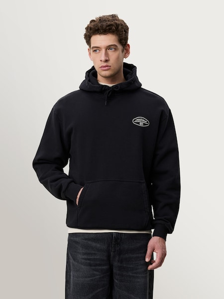 Black - Regular Worldwide Back Graphic Hoodie