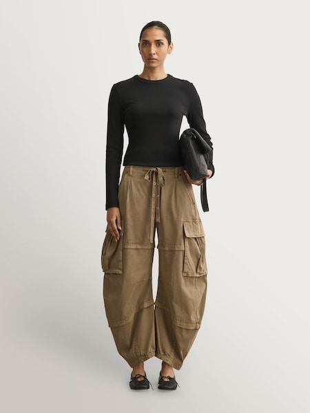 Green - Reef Curved Cargo Twill Trousers