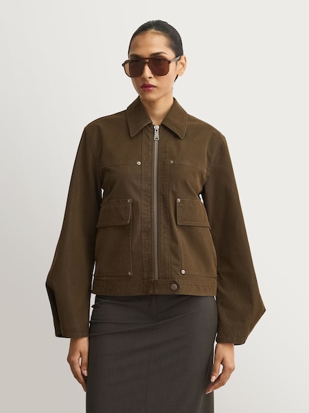 Brown - Blair Vegan Suede Sierra Jacket