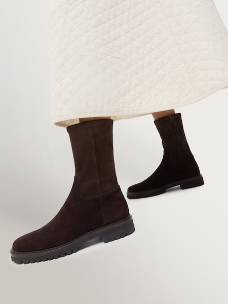 Brown - Danny Tall Ankle Lug Sole Boots