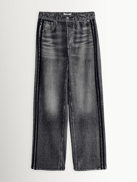 Black - Miramar Terry 31.5" Wide Leg Jeans