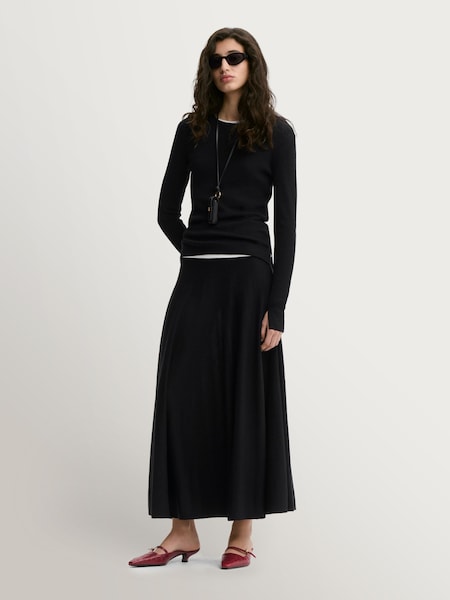 Black - Geri Knit Midi Skirt