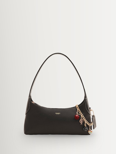 Black - Glazed Leather Brooklyn Shoulder Bag 26