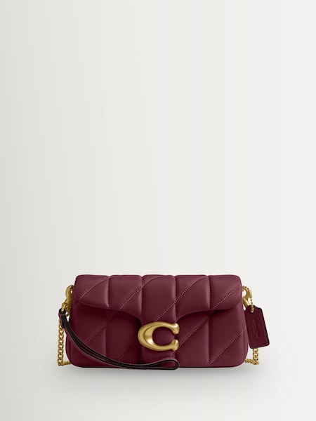 Dark Cherry - Quilted Leather Tabby 19 Chain Cross-body Bag