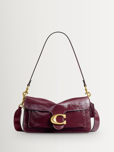 Red - Glazed Leather Soft Grain Tabby Shoulder Bag 26