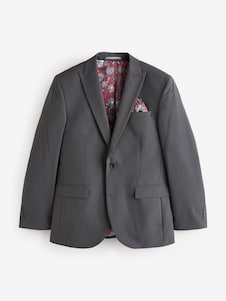 Next אפור פחם - גזרה רגילה - חליפה עם שני כפתורים: ז'קט