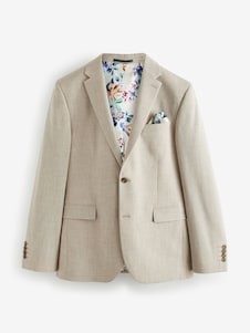 Next צבע אבן - גזרה צרה - ז'קט חליפה מבד Motionflex נמתח