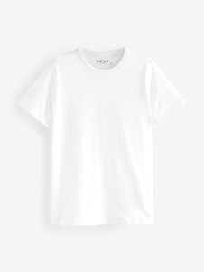 Next White Essential Pure Cotton Short Sleeve Crew Neck T-Shirt