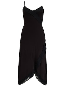 שחור - קומבניזון עם כתפיות דקות מג׳רזי רך ושסע עם תמיכת ברזל נסתרת מתחרה דגם Sofa Loves של Pour Moi