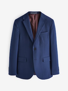 Next כחול בהיר - גזרה צרה - חליפה עם טקסטורה: ז'קט