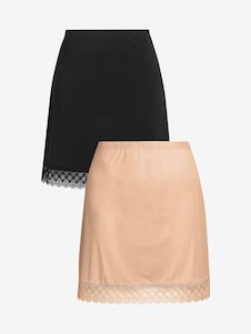 Next צבע שחור/צבע ניוד פרלין - מארז של 2 חצאיות סליפ ארוכות מבד מיקרופייבר