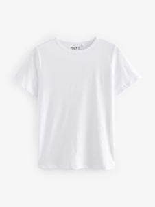 Next White The Everyday Crew Neck Cotton Rich Short Sleeve T-Shirt