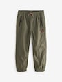 Loose Khaki Green Lined Zip Pocket Pull-On 100% Cotton Trousers (3-16yrs)