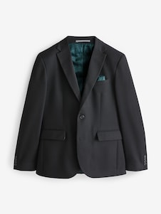 Next שחור - גזרה צרה - חליפה עם טקסטורה: ז'קט