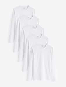 Next White Long Sleeve Layering T-Shirts 5 Pack