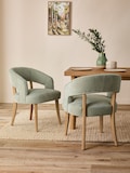Soft Texture Sage Green Light Wood Leg