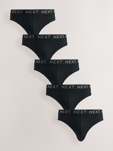 Next Black 5 Pack Cotton Rich Briefs