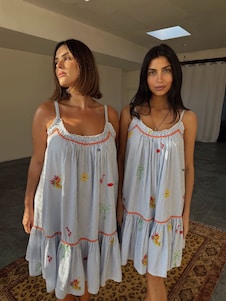 Never Fully Dressed שמלת סליפ עם רקמה, %100 כותנה