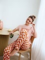 Orange Print Cotton Short Sleeve Pyjamas