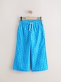 Relaxed Blue Printed 100% Cotton Beach Trousers (3-16yrs)