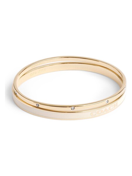 COACH Gold Tone Signature Duo Bangle Boxed Set