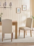Soft Linen Look Natural Light Wood Leg