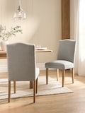 Soft Linen Look Mid Grey Light Wood Leg
