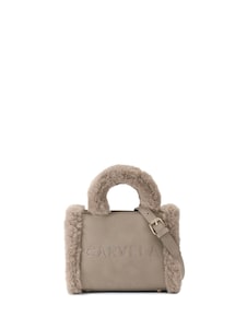 Carvela Grey Frame Micro Fur Bag