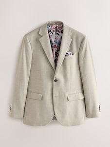 Next ניטרלי - גזרה צרה - בלייזר מחוייט מבד ארוג